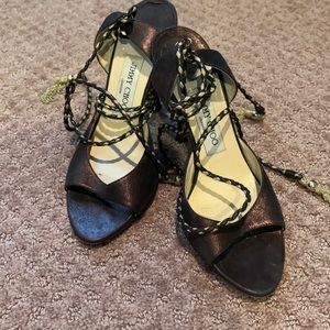 🌷JIMMY CHOO HEELS WITH TIE ANKLE STRAPS SI…